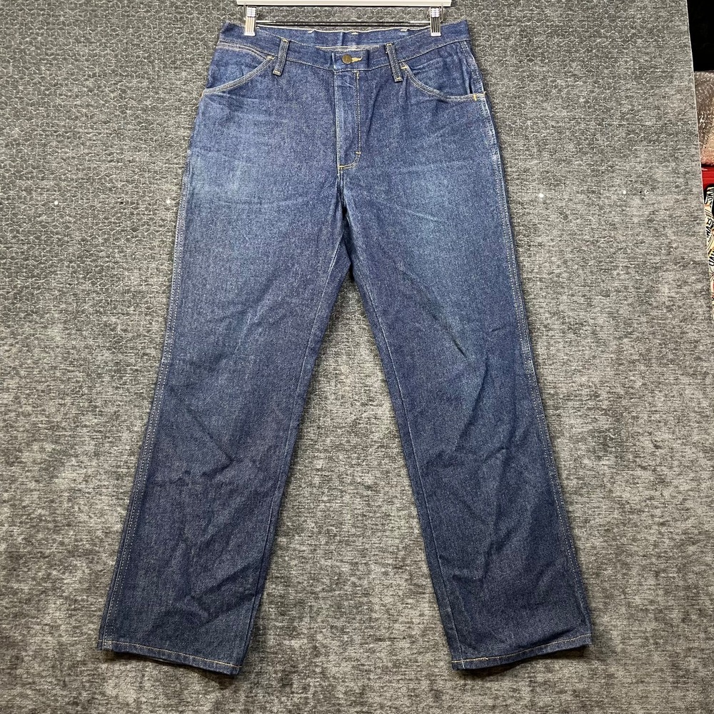 VTG Red Kap Straight Jeans Men's Blue Denim Pockets Classic Zip Fly - 34X30